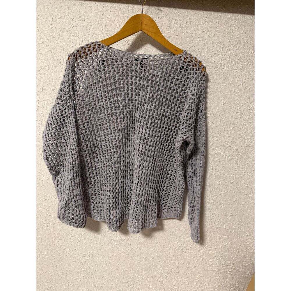 Eileen Fisher Peruvian Organic Cotton Cord Bateau Neck Top Color Nimbus XL